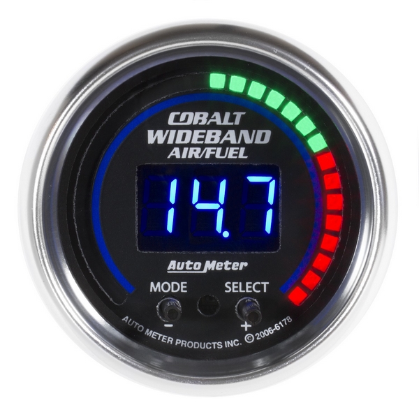 2-1/16" WIDEBAND PRO PLUS AIR/FUEL RATIO, 6:1-20:1 AFR, COBALT